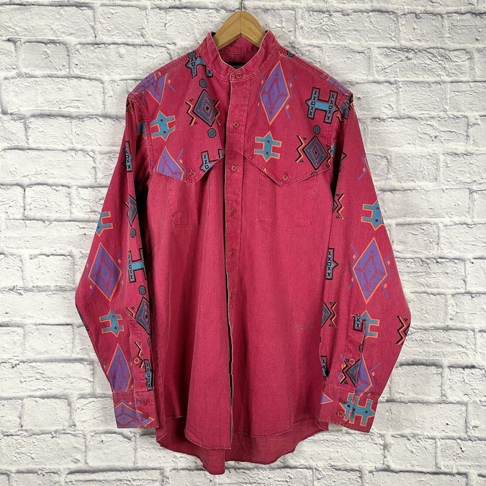 Vintage Wrangler Western Men’s Shirt X Long Tails 15.5-34 Cowboy Cut Regular Fit